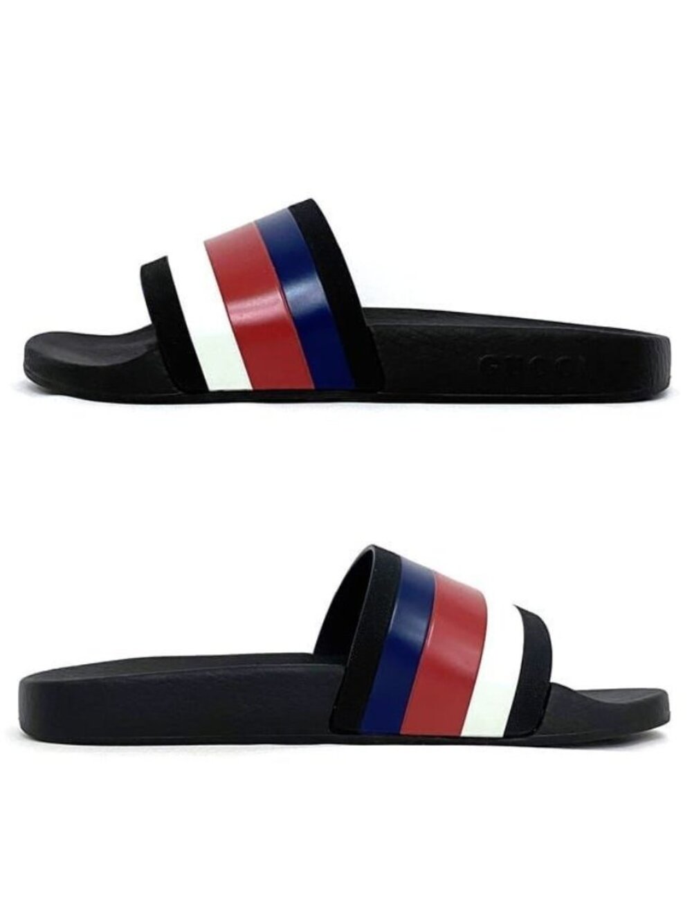 Gucci Shower Sandals Black Tricolor - Picture 2 of 10